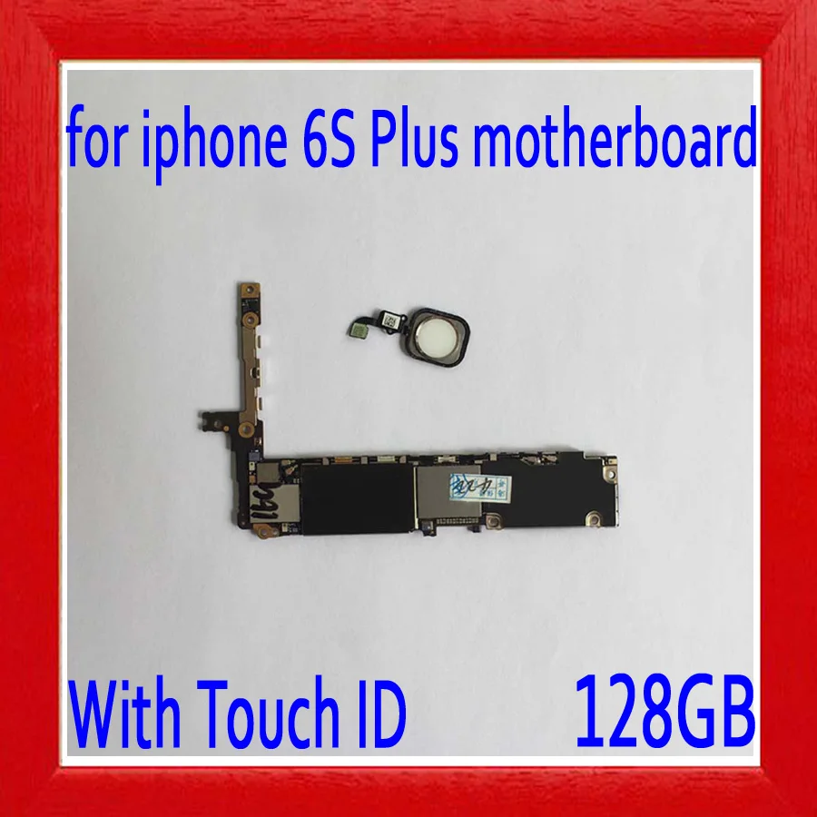 

100% Original unlocked for iphone 6s plus Motherboard with Touch ID,128gb White for iphone 6s plus Logic board,No iCloud