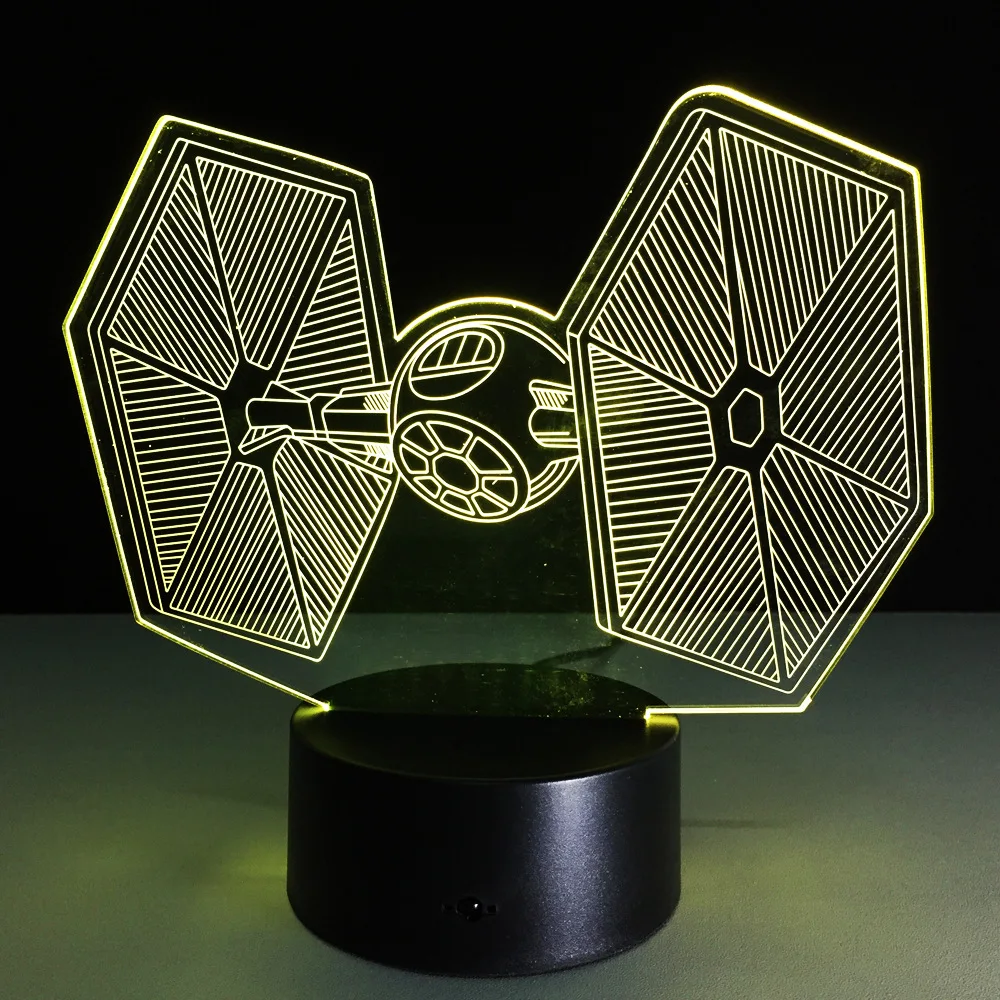 Star Wars Tie Fighter Lamp 3D Baby Light novelty toy lamp 7 color changing visual illusion LED Star Wars toy action figure gift Star Wars Tie Fighter Lamp 3D Baby Light novelty toy lamp 7 color changing visual illusion LED Star Wars toy action figure gift