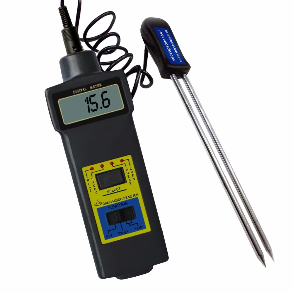 Handheld Digital Grain Temperature 8 20 Moisture Meter Tester Rice Corn Wheat + FREE Extra
