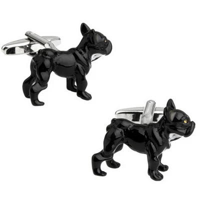 Высокое качество медный материал Забавные Животные запонки собаки четыре цвета дизайн французские мужские Запонки Для Манжет рубашки - Окраска металла: black