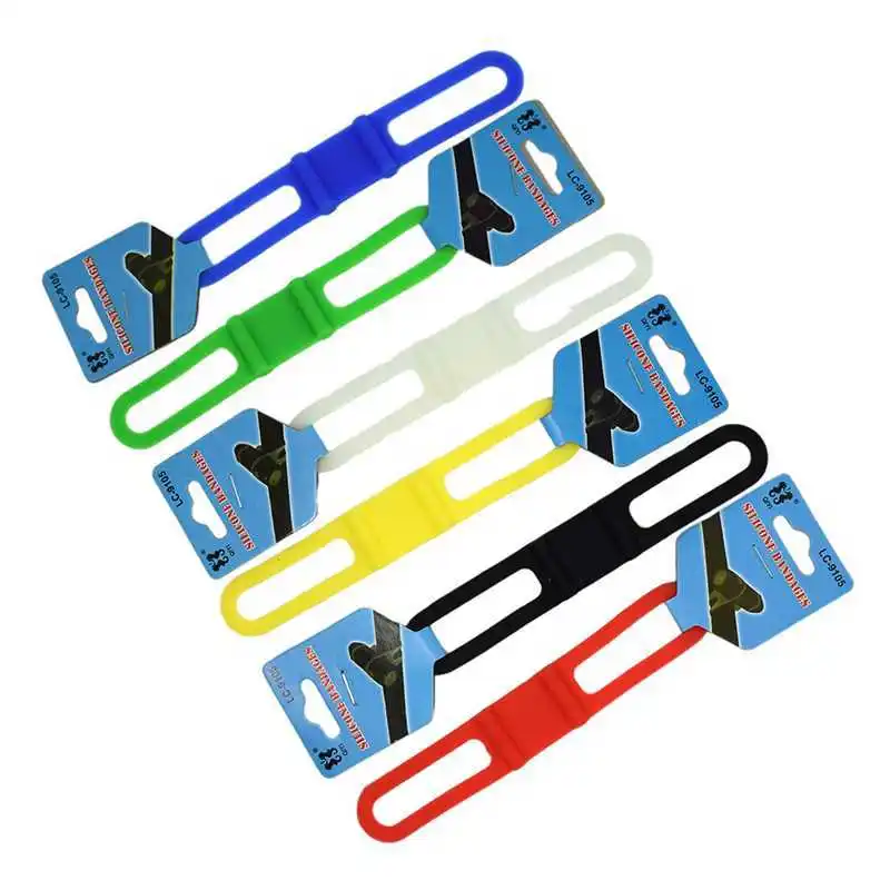 

4PCS /Pack Silicone Strap Bicycling Front Light Holder Bicycle Handlebar Fixing Tie Bike Torch Flashlight Speaker Mount Bandage
