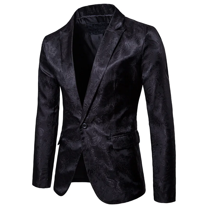 Wine Red Nightclub Paisley Suit (Jacket+Pants) Men 2018 Fashion Single Breasted Mens Suits Stage Party Wedding Tuxedo Blazer 3XL