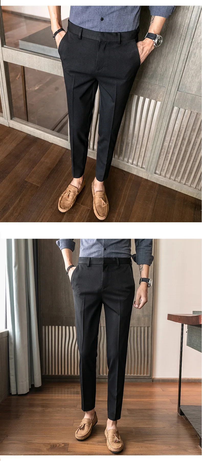 MRMT 2019 новые осенние и зимние мужские брюки Slim Fit повседневные брюки для мужчин прямые Маленькие ноги длинные брюки