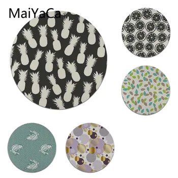 

MaiYaCa Pineapple Lemon Fish Lucky Leaves Keyboard Gaming MousePads Size for 22X22cm Round Gaming Mousepads