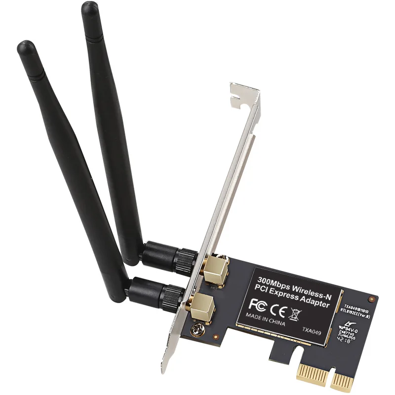 

DIEWU RJ45 lan network card Gigabit 10/100/1000Mbps desktop PCIe WIFI wireless 300Mbps lan card mini pci-e 2 antenna