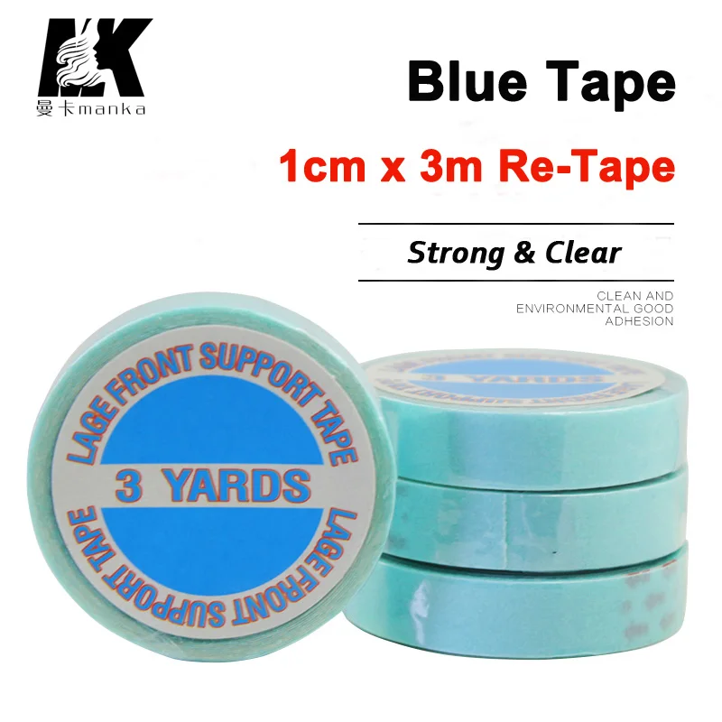 

long time 3yards waterproof double side hair tape double sided blue wig tape hair adhesive tapes for hair