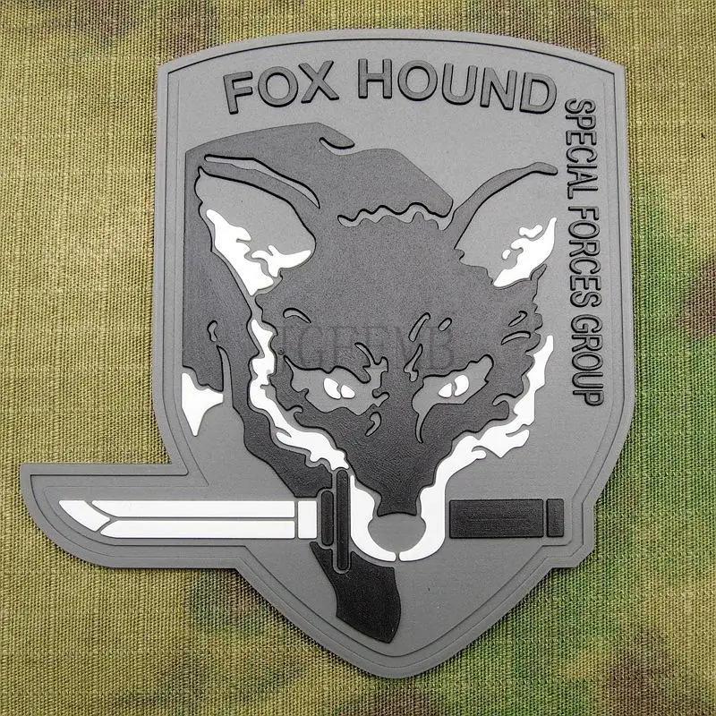 Серый MGS FOXHOUND SPECIAL FORCE GROUP 3D PVC patch PB1420|3d pvc patch|patches patchespatch 3d |