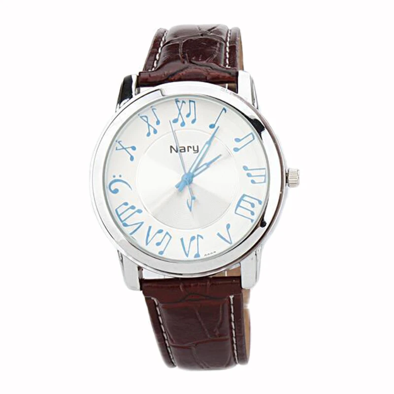 

Nary Fashion Music Watch Leather Quartz Wrist Watches-Brown Blue