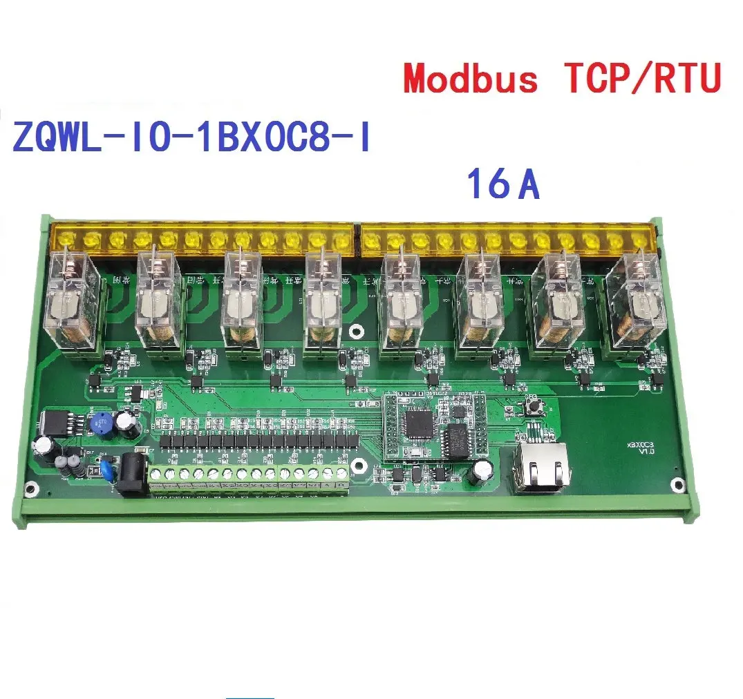 

8-channel Network 16A Control Board / RS485 / Modbus TCP / RTU / Isolation / Industrial Grade / Programmable