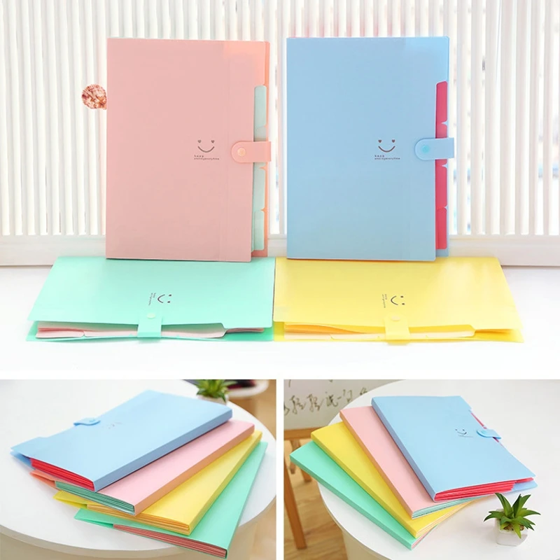 

Waterproof Document Bag Agenda A4 Bag Document File Folder 5 Layers Arc10 Color Carpetas Smile Shape
