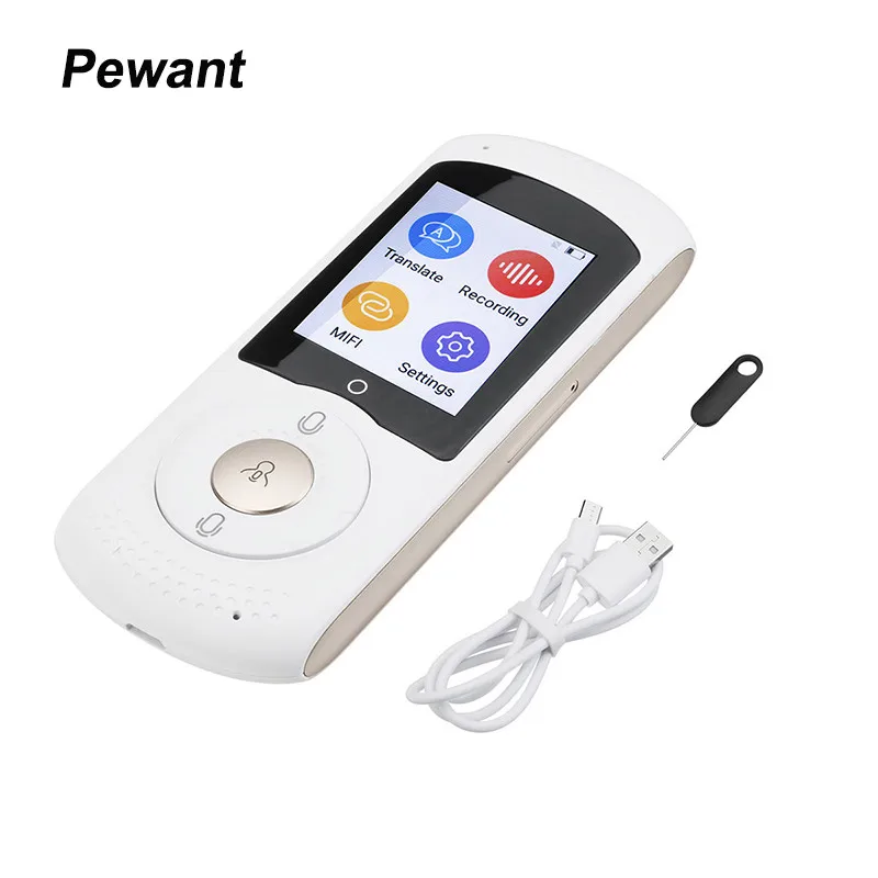 Pewant PW08 Portable Pocket Smart Voice Translator English Russian Korean Language Translator 1GB 8GB WIFI 4G SIM Touch Screen