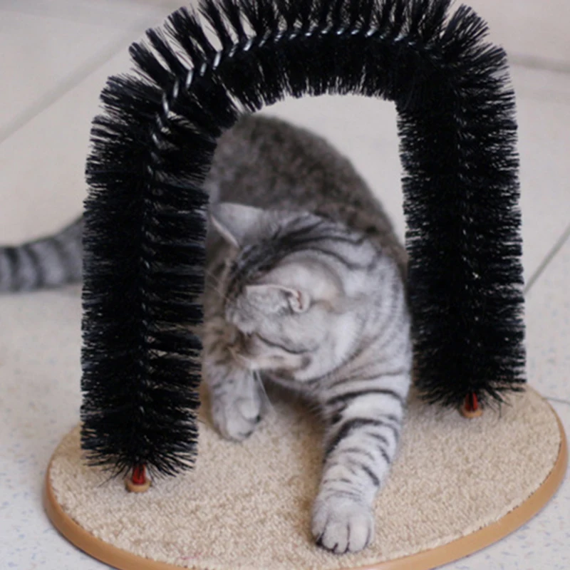 Хорошая арка для домашнего животного самогрумер с круглой флисовой основой кошка игрушечная щётка игрушки для домашних животных приспособления для царапания