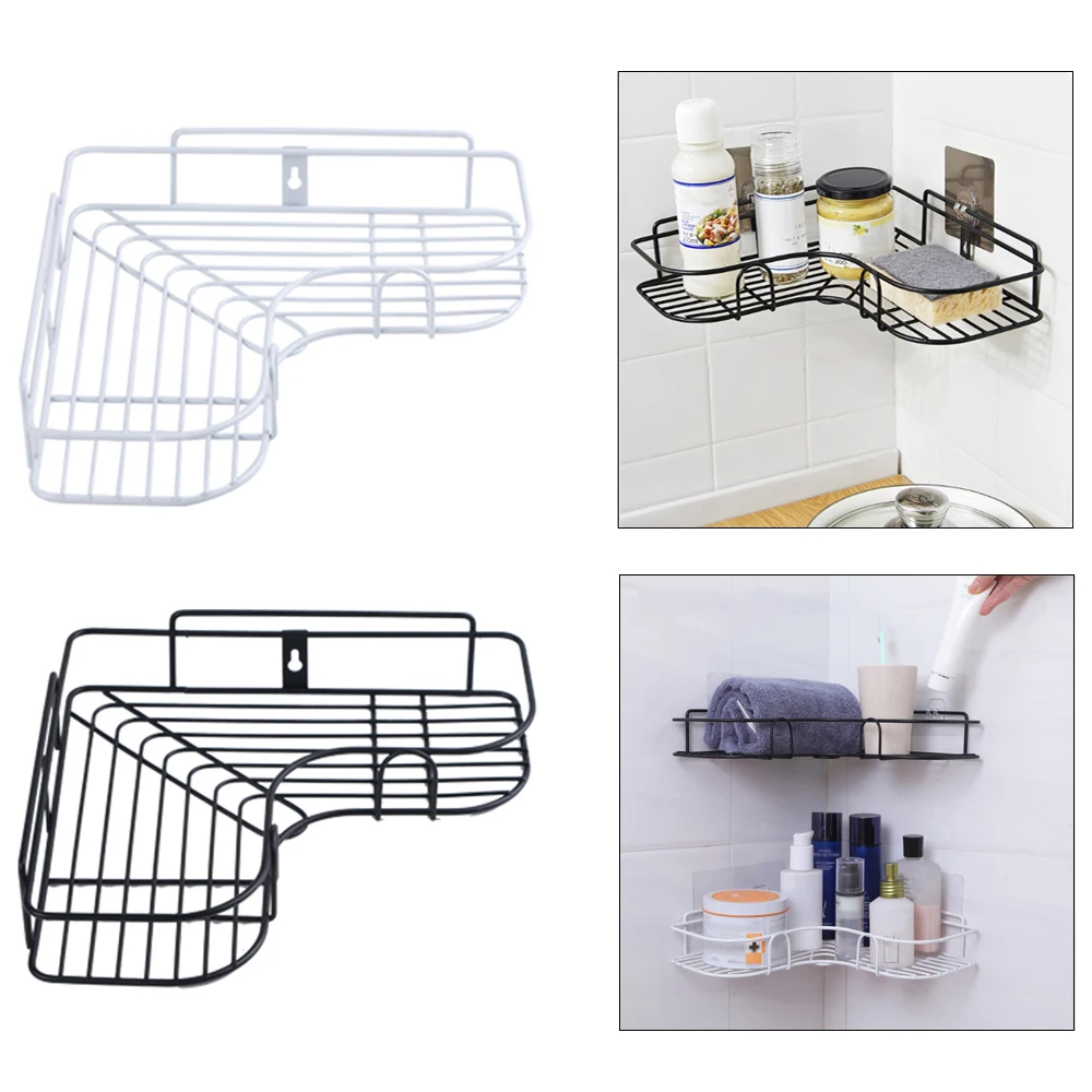 

Bathroom Shelf Adhesive Storage Rack Holder Aluminum Alloy Shower Gel Shampoo Organizer Kitchen Home Bathroom Accessories
