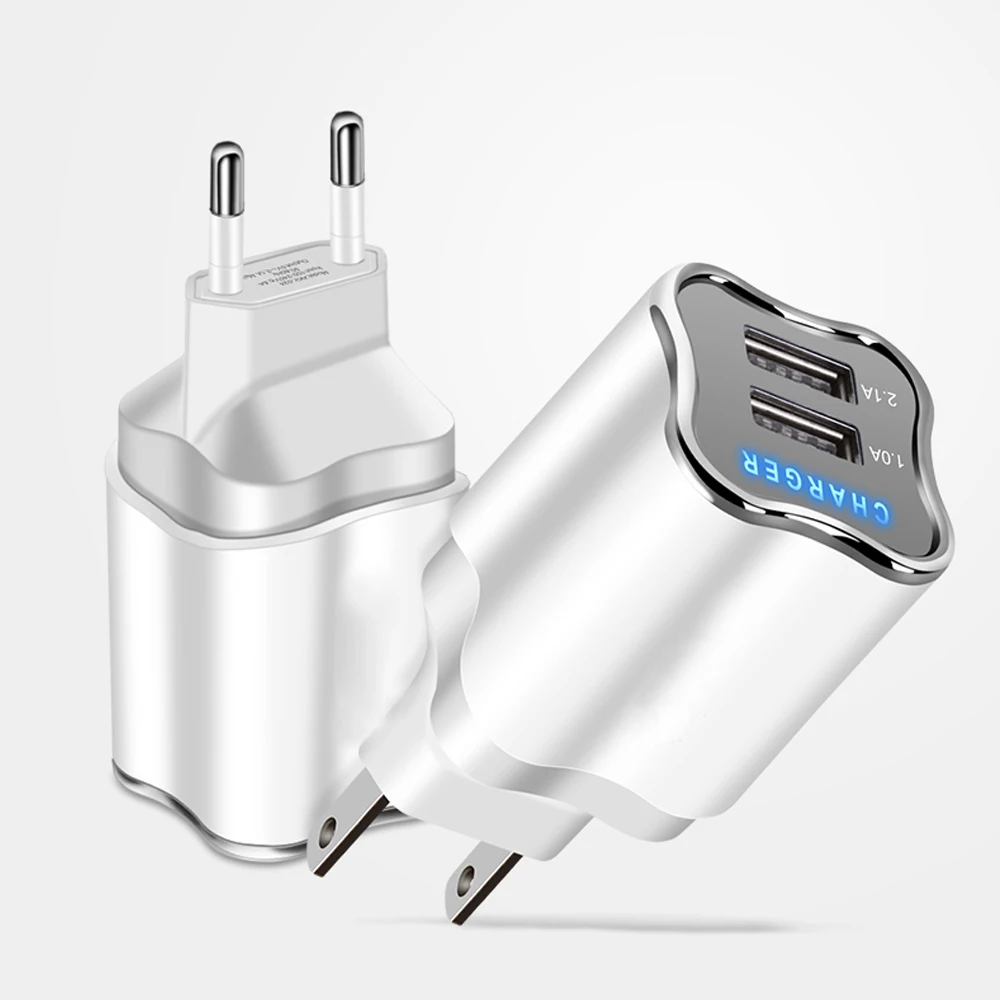 

EU/US Plug 2 Port USB Charger 5V 2.1A Wall Adapter Mobile Phone Charger For Samsung s9 Xiaomi Tablet Portable usb phone charging