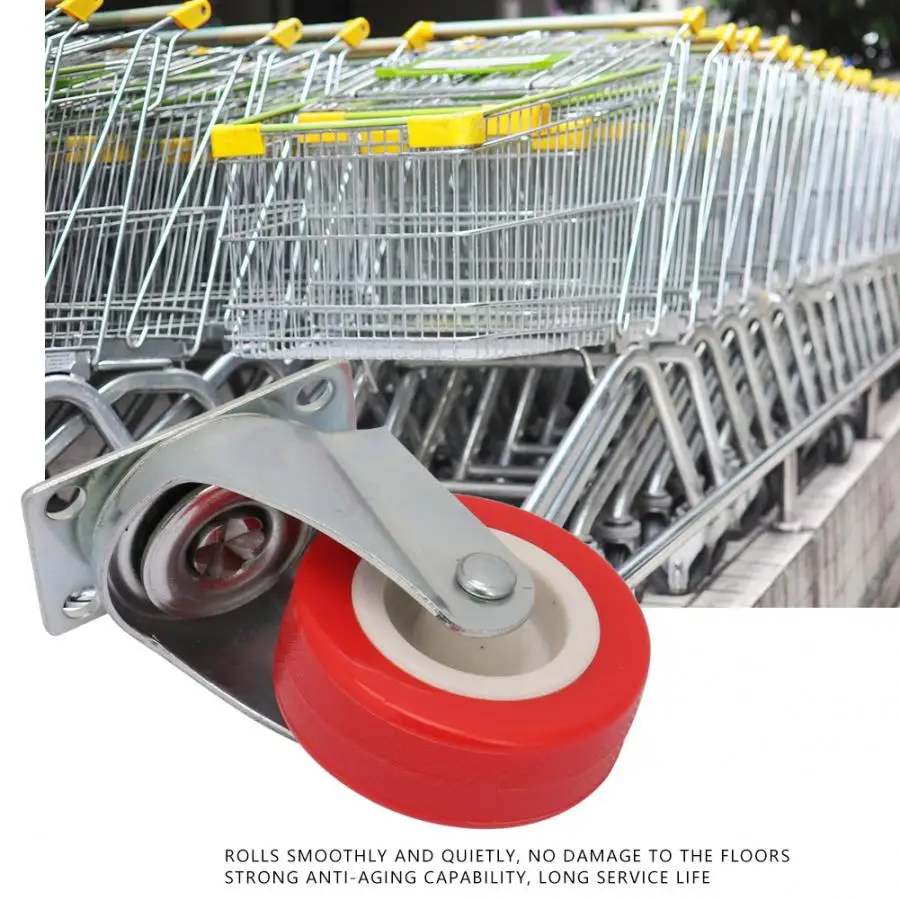 

4pcs 2 Inch Swivel Top Plate Hooded Casters PVC Wheel for Furniture Trolley furniture wheels for suitcases Red