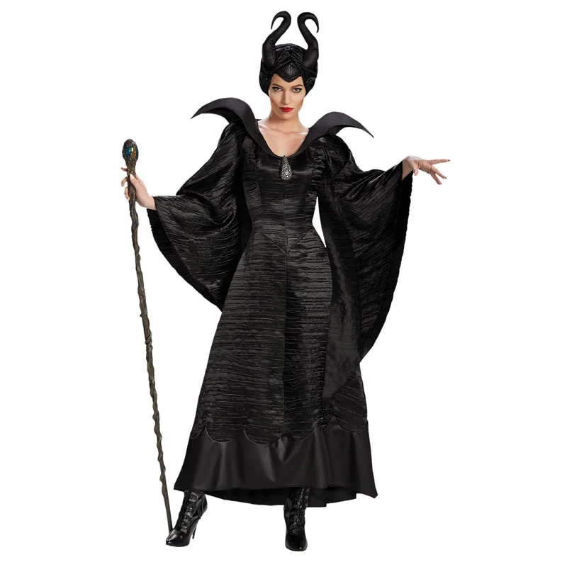 Тонкий костюм Малефисента для взрослых женщин Хэллоуин ведьма косплей сказочная Спящая красавица прокалывание колдовство представление платье - Цвет: Witch