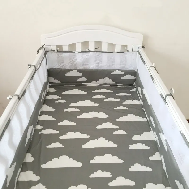 2pcs*120cm Cotton baby bumper Breathable bedding Infant Mesh Cot Crib