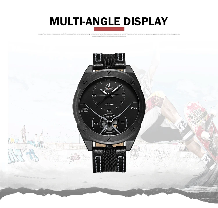 

WEIDE Men Top Brand Luxury Alarm Clock Multiple Time Zone Nylon Strap Electronic Automatic Waterproof Steampunk bracelet watches