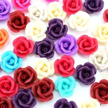 200 шт 20 мм смолы розы ручной работы ассорти цветов Кабошоны Ювелирные изделия из бисера Фокусное такси плоские задние подвески матовая отделка