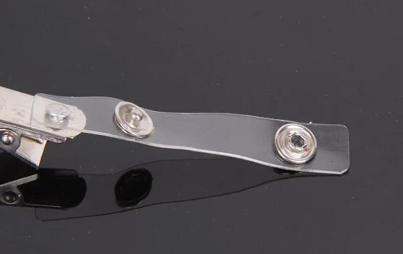 Titular do Cartão de Identificação Crachá com Tiras Lote Atacado Frete Grátis Metal Clipe Transparentes Nova Moda Alta Qualidade 50 Pçs - 12 Acessórios e crachás