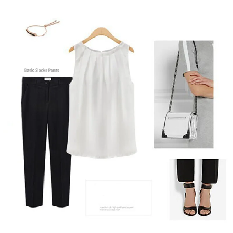 Size S/M/K/XL/XXL/XXXL Hot Dropship Office Women Comfortable Chiffon 5 Colors 1PC White Women's Blouses Sleeveless Black Soft Size S/M/K/XL/XXL/XXXL Hot Dropship Office Women Comfortable Chiffon 5 Colors 1PC White Women's Blouses Sleeveless Black Soft