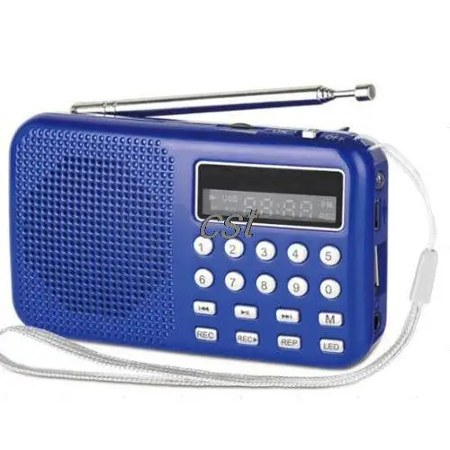 Digital portabel dipimpin cahaya Stereo MINI Radio fm, Mp3