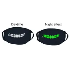 Креативная светящаяся маска унисекс с рисунком зубов, противопылевая маска для рта, хлопковые маски для лица, аксессуары для Хэллоуина