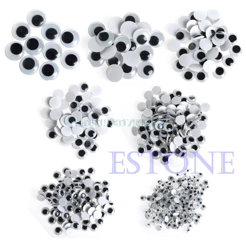 

520 x 6-20mm Teaching Accessory Wiggly Wobbly Googly Eyes Self-adhesive Scrapbooking Crafts Mixed