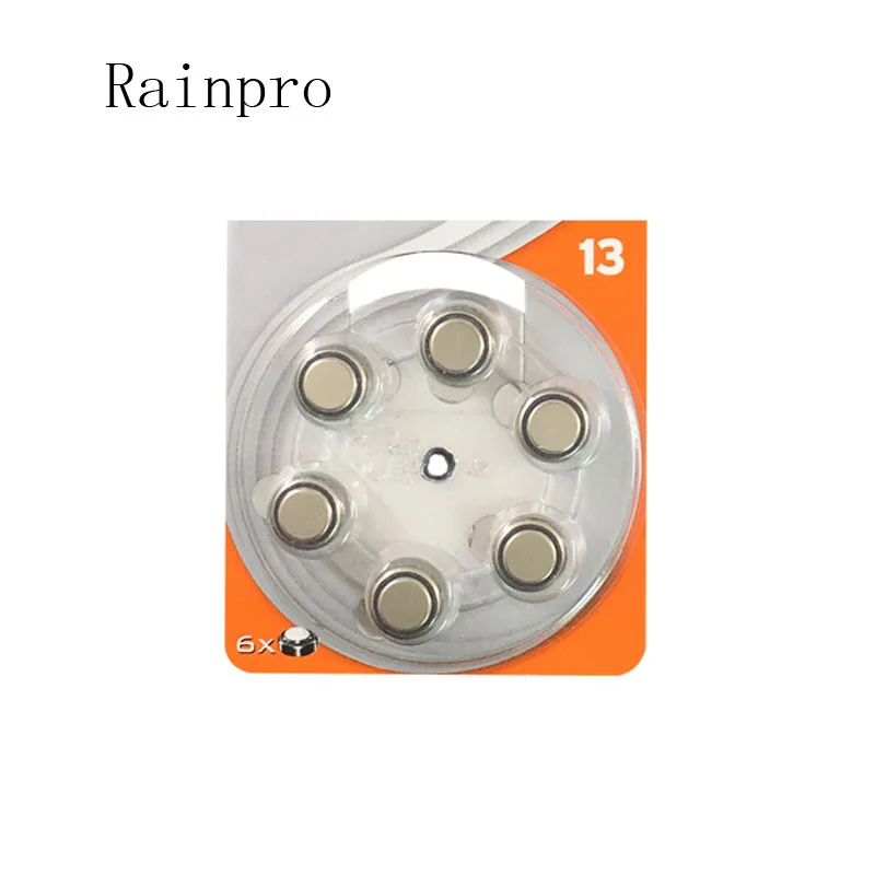 Rainpro 60 шт./лот (10 упаковок) A13 pr48 1 4 В AG5 L754 PR48 LR48 393 батареи для слуховых аппаратов