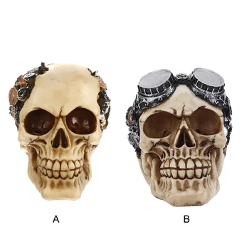 

Hot Halloween Resin Craft Art Painting Statues Model Replica Decoration Skull Creative Statue Sculpture Home Accessories