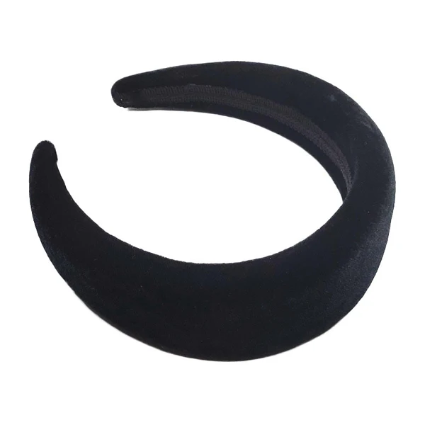 1 шт. Модные женские широкие повязки для женщин из плотного бархата аксессуары для волос для девушек 4 см широкие повязки для волос ободок аксессуары для волос в виде тюрбана - Цвет: black headband