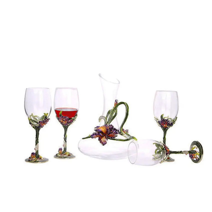 Европейский стиль роскошный винтажный хрустальный бокал для красного вина костюм эмалированный стеклянный бокал креативный свадебный подарок бокал для вина с подарочной коробкой