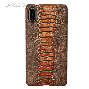 

wangcangli brand phone case ostrich foot grain half-wrapped phone case For iPhone X phone case handmade custom processing