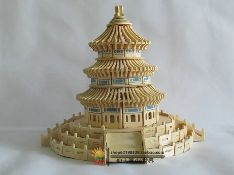 Пекин Храм Неба головоломки Необычные интеллектуальные Обучающие игрушки 3D здание модель деревянные дети взрослые игрушки ручной работы