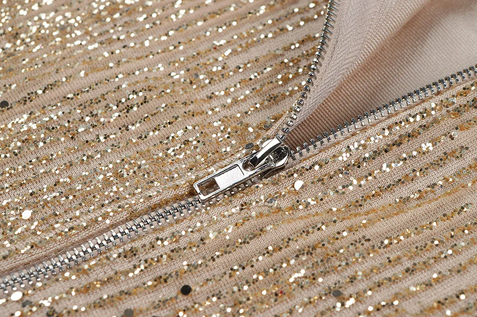 Seamyla новое летнее женское Бандажное платье без бретелек Золотое сексуальное платье с блестками вечернее платье знаменитостей vestidos облегающее платье