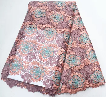 

5yards african cord lace fabric with stone african lace fabric 2019 embroidered guipure lace fabric nigerian lace fabrics PS-Q87