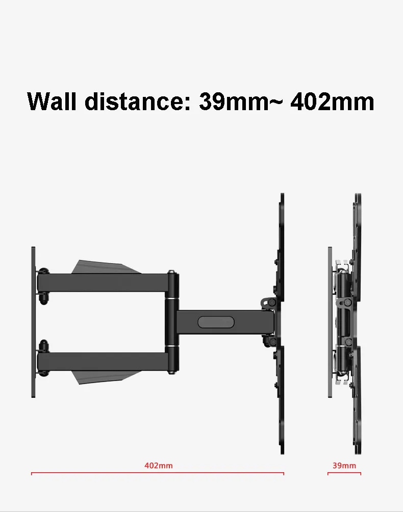 Loctek 26-47 дюймов Full Motion TV настенное крепление с удлинителем Макс. загрузка 25 кг Макс. VESA 400*400 мм