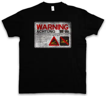 

CROCODILE WARNING SIGN II T-SHIRT See Lake Swamp Symbol Wildlife Florida Keys