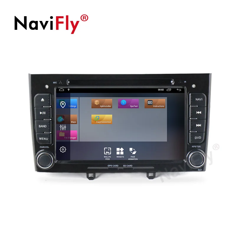 Excellent NaviFly 2 Din 2G+32G 7" Quad core Android 9.1 dvd GPS navigation Radio for PEUGEOT 308 408 Bluetooth FM WIFI USB Mirror link RDS 2
