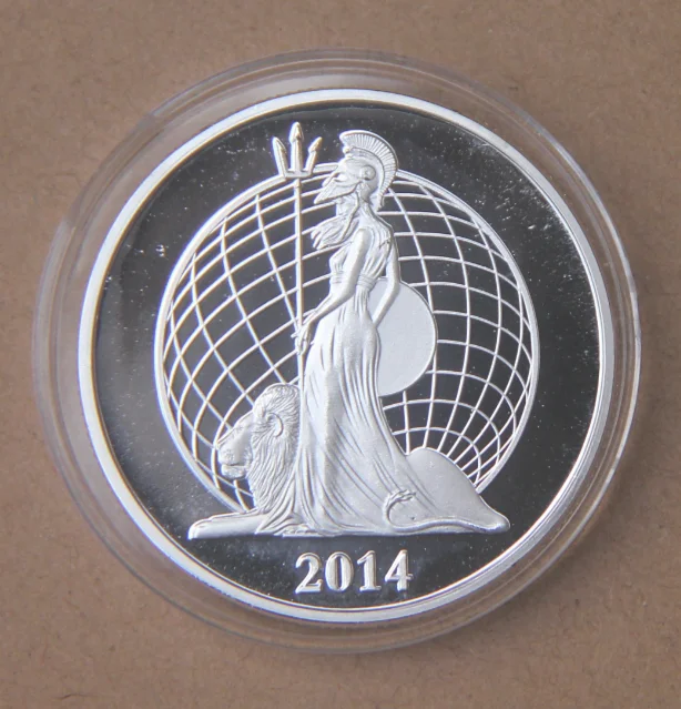 40mm Britania 2014 Souvenir Coin MEDAL UK ENGLAND IRISH SILVER PLATED | Дом и сад