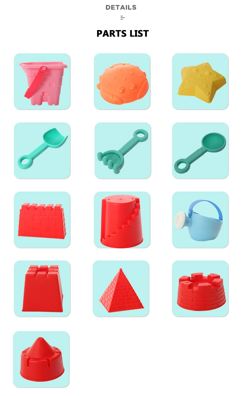 Brinquedos de Praia Brinquedos para Crianças Sandbox Areia Conjunto Brinquedo Praia Cubo Eco-friendly Colorido Castelo Balde pc - Pvc pá 13 Pçs 14 areia conjunto brinquedo praia cubo areia eco-friendly