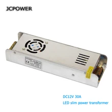 JCPOWER slim 12V 30A 360w Voltage Transformer Switch Power Supply for Led Strip or control switch LED display CE certification