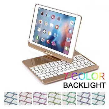 

Wireless Bluetooth Keyboard Case Cover for iPad 9.7 New 2017 A1822 ABS Plastic 7 Colors Backlit Light Keyboard for iPad pro 9.7