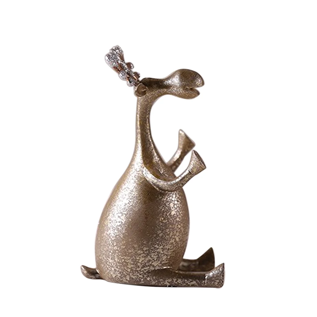 Vintage Resin Elk Deer Wine Rack Cup Holder Wedding Gift Ornament Decor