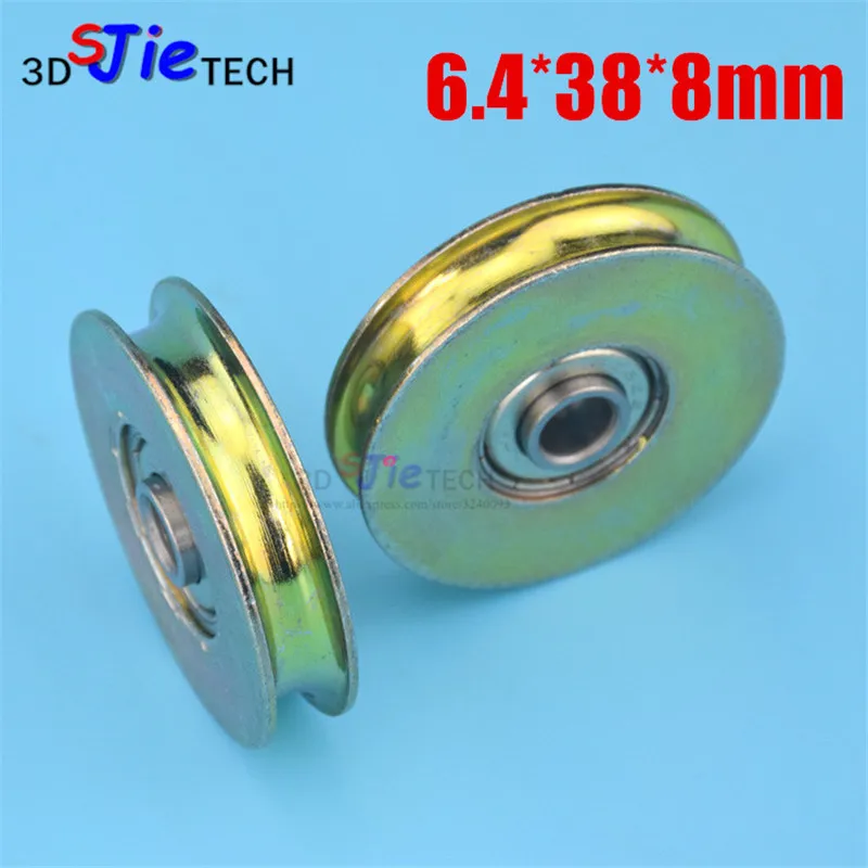 

1pcs 6.4*38*8mm U groove , wire rope lead wheel, lifting wheel accessories, 626ZZ bearing pulley, metal pulley