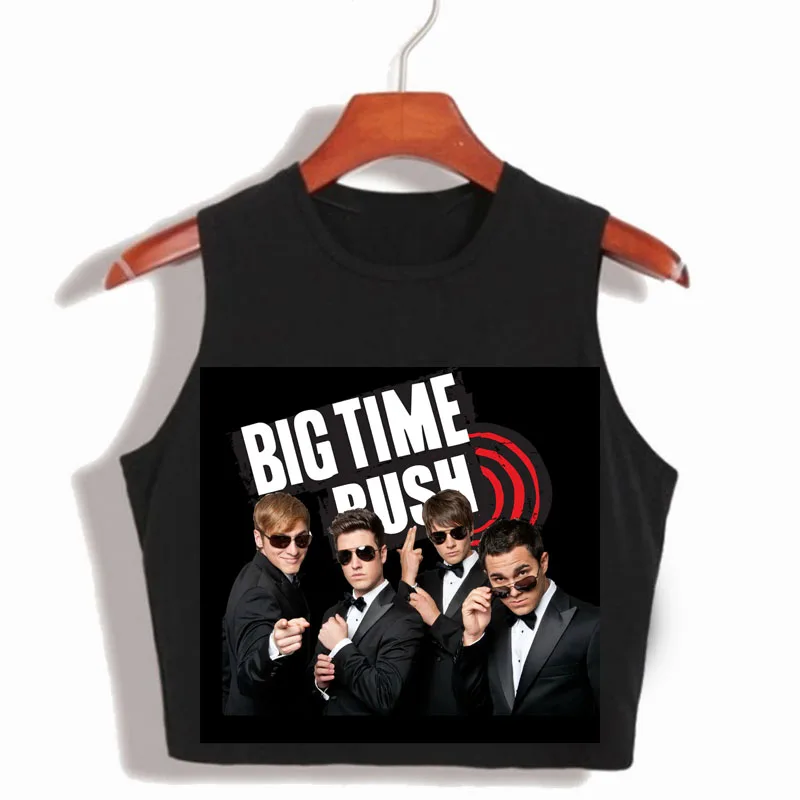 Big Time Rush BTR American Rock Band Cropped T Shirt Women's Black