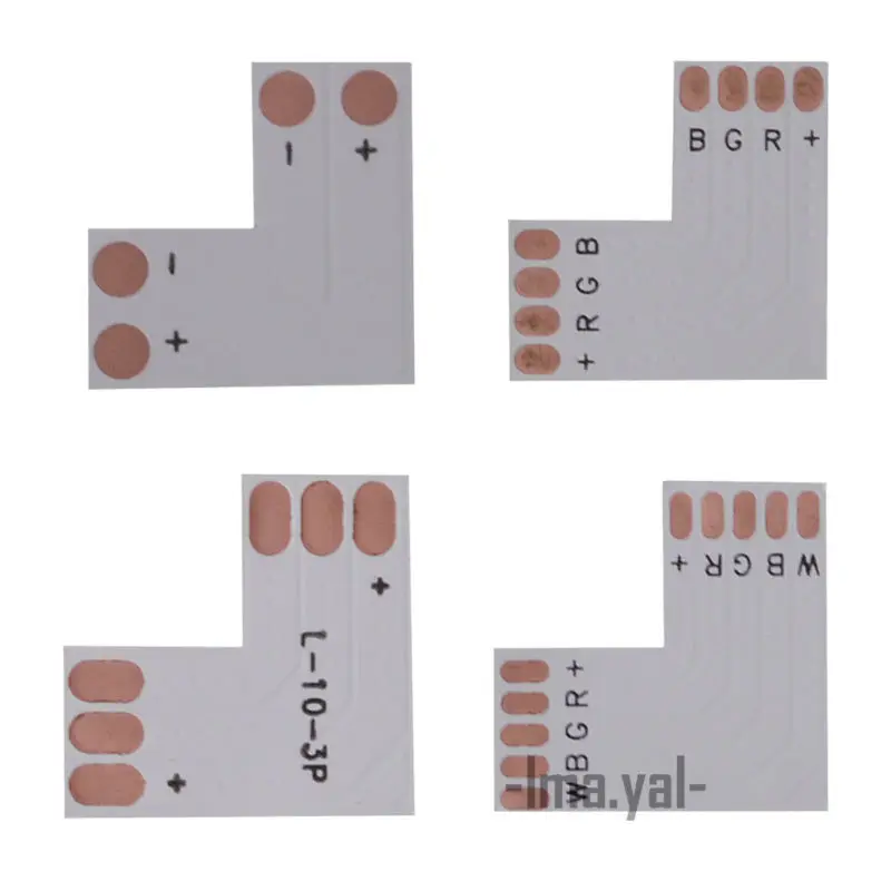 5 шт./лот 8 мм 10 мм 2 Pin 4PIN L форма адаптеры один цвет 3528 5050 RGB 2812 светодиодные ленты угол для крестовых разъемов без пайки