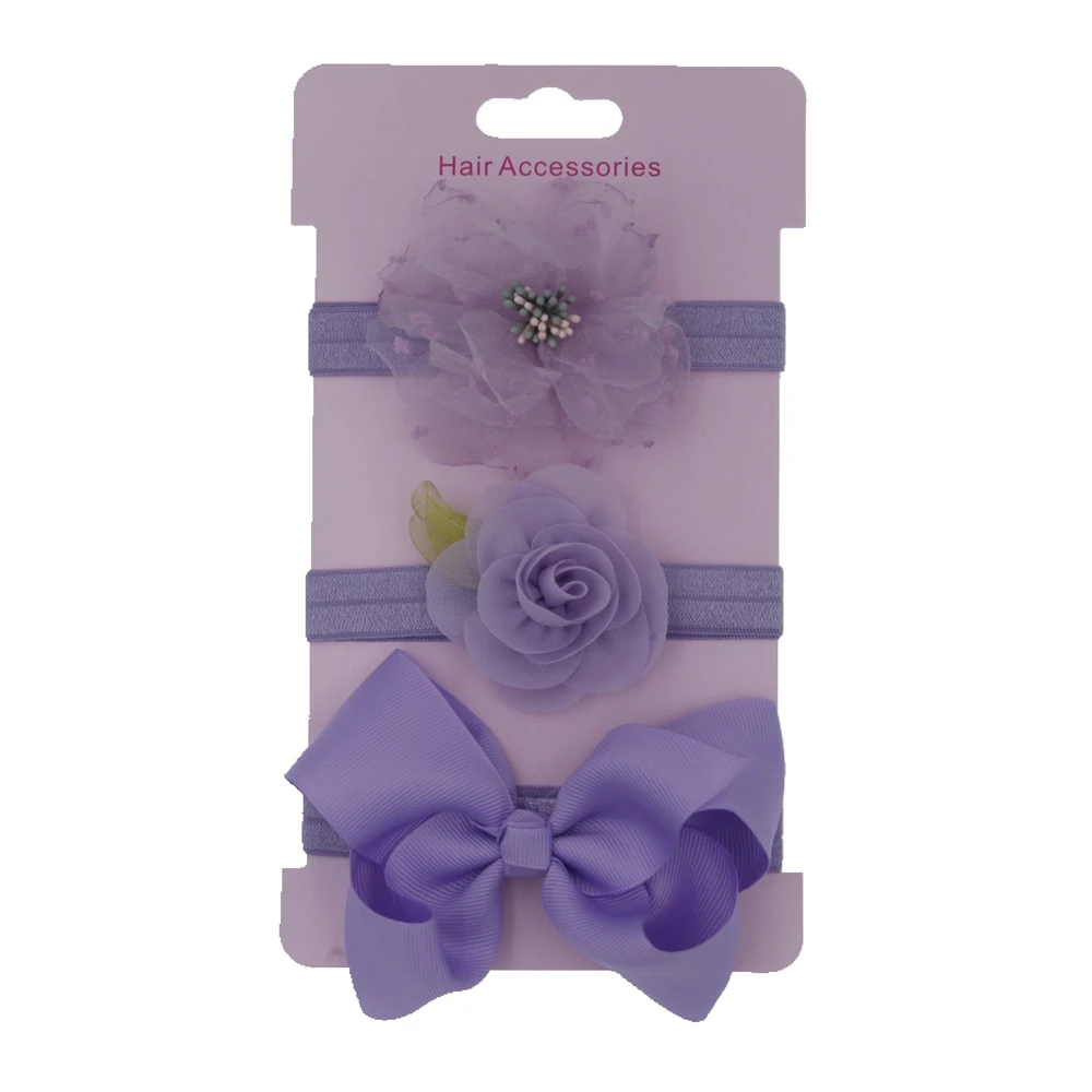 

3pcs Baby Girl Headband Elastic Bowknot Hair Band Turban Kids Skinny Stretchy Flower Hairband Baby Hair Accessories