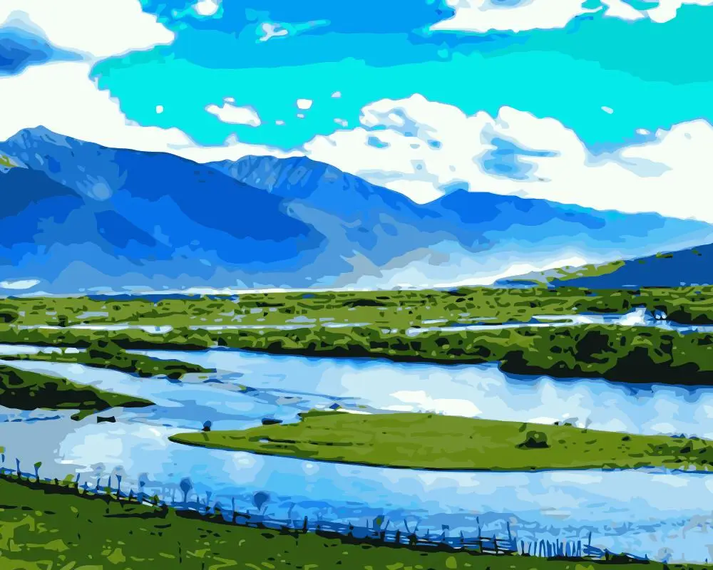 MaHuaf-j144 Tibet wonderful landscape painting by numbers on canvas DIY digital wall picture for living room home decor 