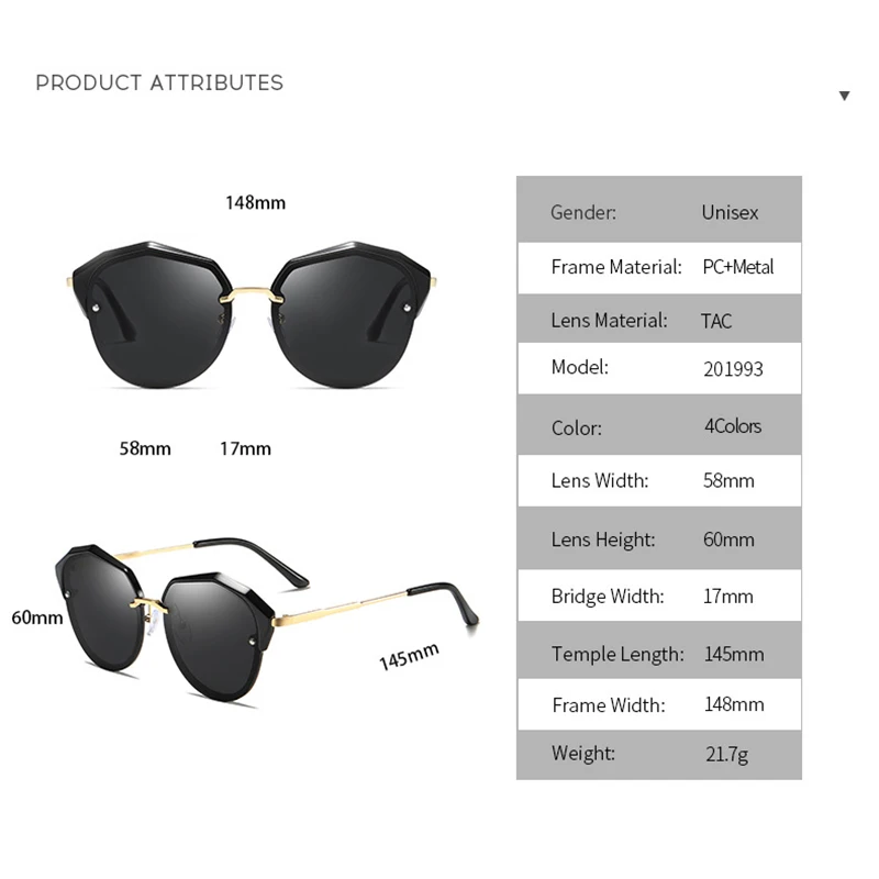 HEITHION Ladies Vintage Cat Eye Sunglasses Women Luxury Brand Designer Oversize Sun Glasses For Women UV400 Gradient Shades Fema